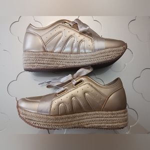 Espadrille Sneakers, Golden, size 38